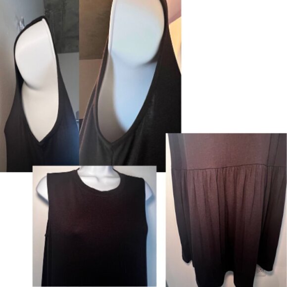 LOU & GREY Black Sleeveless Tier Detail Knit Midi Dress Size S - Picture 4 of 5